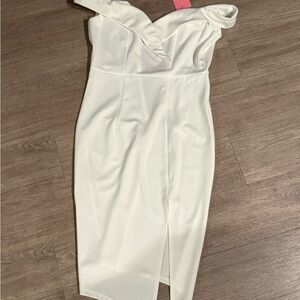 Fashion- Off-Shoulder White Dress